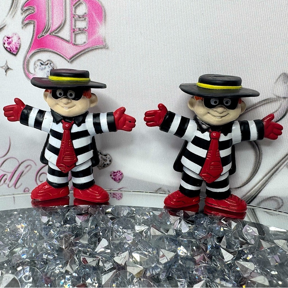 1995 McDonald’s hamburgler striped character toy figurine doll orange hair rare